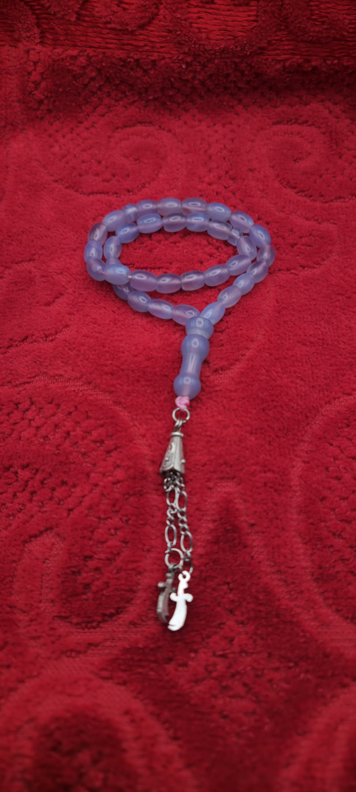 مسبحه عقيق سماوي